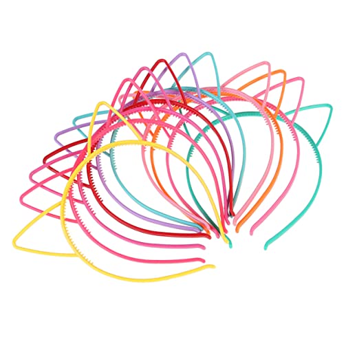 Veemoon 12 Stück Teiliges Katzenohren Haarbänder für Leichter und Bequemer Haarreif Bunte Farben Geeignet für Karneval Kostümparty Weihnachten und Festlichkeiten Zufällige Zufällige Farbe von Veemoon