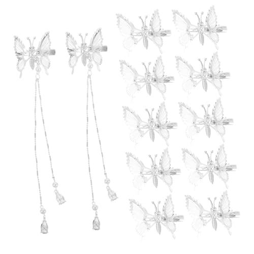 Veemoon 12 Stück Teiliges Kleine Schmetterlings-Haarklammern mit Realistischem Quastenanhänger Leicht und Sicher für Mädchen für Hochzeiten Partys und Besondere Anlässe von Veemoon