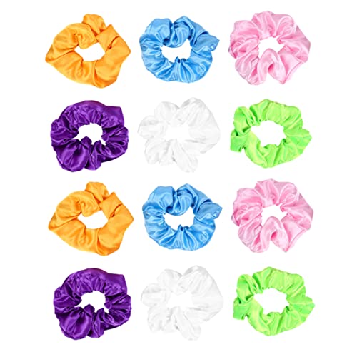 Veemoon 12 Stück Teiliges LED Haargummi für Damen Leuchtende Scrunchies Bunten Farben Elastische Satin Haarbänder mit Lichtmodi Schonend und Wiederverwendbar für Partys und Festlichkeiten von Veemoon
