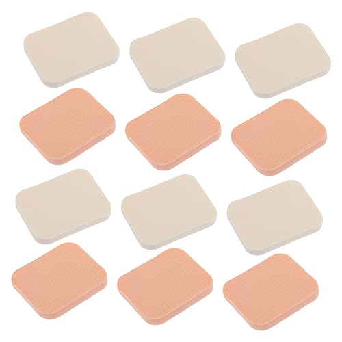 Veemoon 12 Stück Teiliges Makeup Pad für Mädchen Hautfarbene Waschbare Puderquasten für Foundation und Blush und Leicht zu Reinigen von Veemoon