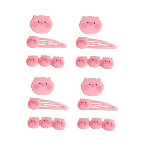Veemoon 12 Stück Teiliges Niedliche Cartoon Schwein Haarklammern Haarschmuck für Mädchen Stabile Haarklammer mit Einfachem Design Vielseitig Einsetzbar für Partys und Alltag Dekorativ und von Veemoon