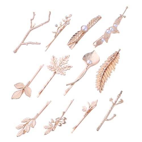 Veemoon 12 Stück Teiliges Perlen Haarspangen Zweigdesign aus Langlebiger Legierung Haarnadeln für Damen Vielseitiges Haarschmuck Geeignet für Partys und Besondere Anlässe von Veemoon