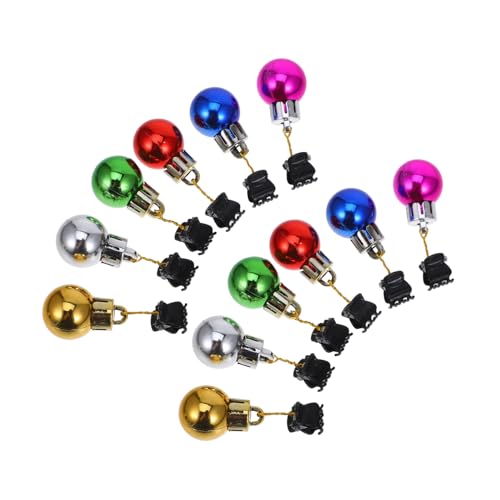 Veemoon 12 Stück Teiliges Weihnachts Bartklammern mit Bunten Glänzenden Weihnachtskugel Ornamenten für Gesichtsbehaarung Sicherer Clip Festliche Bart Deko für Männer und von Veemoon