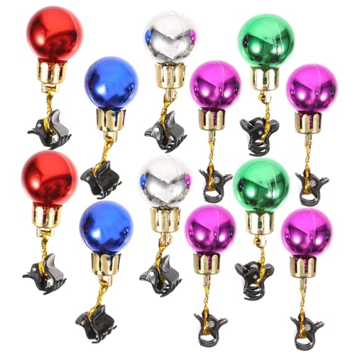 Veemoon 12 Stück Teiliges Weihnachtsbart Clips Bunte Bartverzierung mit Glöckchen für Gesichtsbehaarung Weihnachtsdeko für Männer und Kostüme von Veemoon