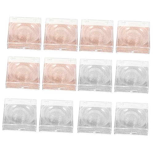 Veemoon 12 Stücke Leere Glitter Wimpern Aufbewahrungsboxen Transparente Quadratische Wimpern Organizer Mit Champagnergold Und Silber Für Falsche Und Werkzeuge von Veemoon