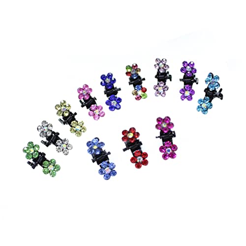 Veemoon 120 Stück Mini Haarklammern Blüten Haarspangen Bunte Haarklammern für Mädchen mit Blumenmuster für Verschiedene Anlässe und Outfits von Veemoon