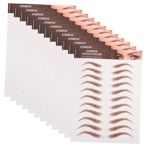 Veemoon 12blätter Augenbrauen Aufkleber Abziehen Transfer Braun Formen Kostüm Haarähnlich von Veemoon