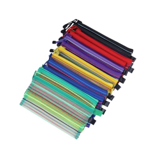 Veemoon 12stücke Reißverschluss-netzbeutel Aus Canvas Federmäppchen Für Stifte Karten Tickets Bargeld Schlüssel Geeignet Für Schule Büro Reisen von Veemoon