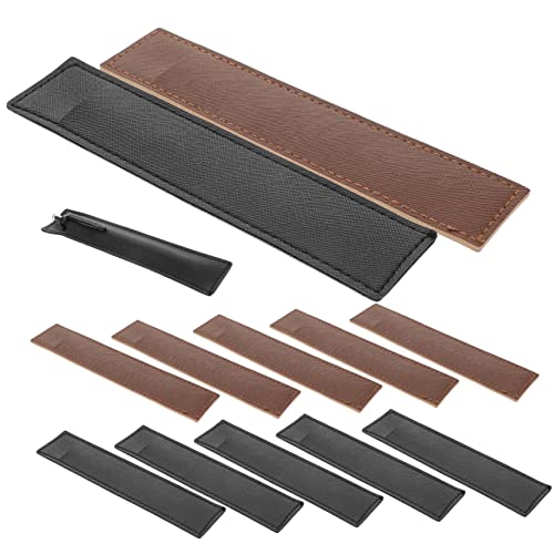 Veemoon 12Stücke Leder Stiftschutzabdeckung Elegante Stifthülle für Kugelschreiber und Füllfederhalter Tragbar und Praktisch für Schule von Veemoon