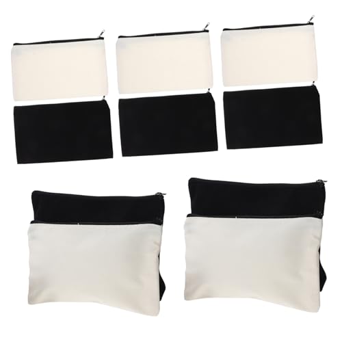 Veemoon 12stücke Canvas Zipper Bags Multifunktionale Federmäppchen Für Reise Und Kosmetik Leere Taschen Für Wärmeübertragung Und Sublimation Naturfarbe von Veemoon