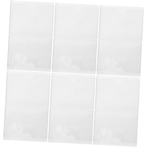 Veemoon Selbstklebende Etikettentaschen 12 Stücke Transparente Kartenhüllen für Visitenkarten Id Karten Bürobedarf Robustes PVC Material für Organisation und Beschriftung von Veemoon
