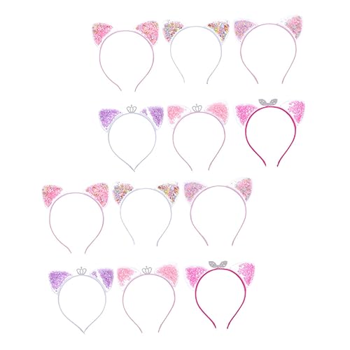 Veemoon 12stücke Katzenohren Haarreifen Set Junge Mädchen Stirnband Party Accessoires Geburtstag Halloween Weihnachten Kostümzubehör Für Mädchen Haarband Tiara Zubehör von Veemoon