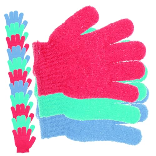 Veemoon 14 Stück Teiliges Badehandschuh Fünf Finger Peeling Duschhandschuhe Sanftes Körperpeeling und Rückenmassage Vielseitige Waschhandschuhe für Damen Herren Schüler Bunte Mischfarben von Veemoon