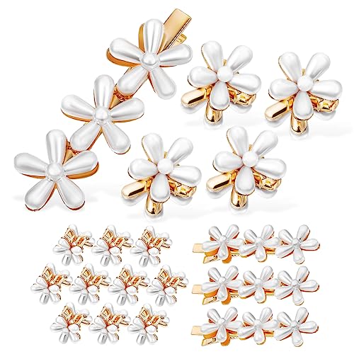 Veemoon 14 Stück Perlen Haarspangen mit Blumen Krallenclips für Damen Haarnadeln Haar Styling Zubehör von Veemoon