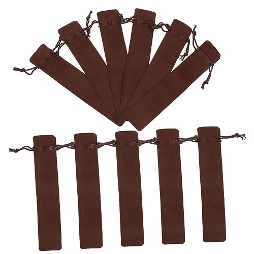 Veemoon 15stücke Kordelzug Stiftbeutel Aus Weichem Doppelt Dicke Elegante Stift-Taschen Kaffee Für Und Aufbewahrung Für Füllfederhalter Und Kugelschreiber von Veemoon