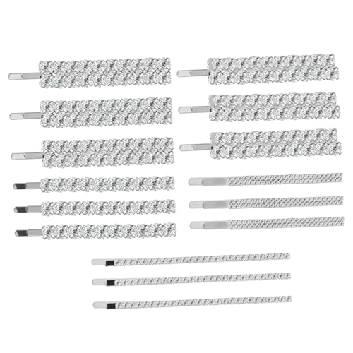 Veemoon 15 Stück Teiliges Haarklammern mit Funkelnden Strasssteinen Silberne Haarspangen für Damen Vielseitig Einsetzbar für Brautfrisuren Hochzeiten Partys und Festliche Anlässe Leicht von Veemoon
