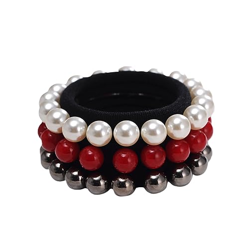 Veemoon 15 Stück Teiliges Perlen Haarseil Handgefertigt Nahtlos Elastisch Ponytail Holder Stretch Hair Ring Haarschmuck für Damen Alltag und Besondere Anlässe von Veemoon
