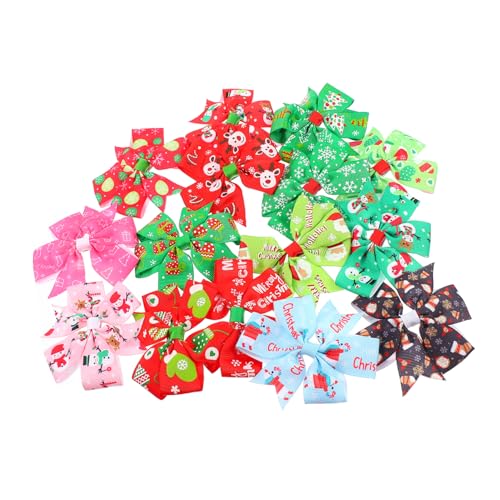 Veemoon 15 Stück Teiliges Set Weihnachts Haarspangen Niedliche Bogen Haarclips für Mädchen Party Haaraccessoires für Weihnachten von Veemoon
