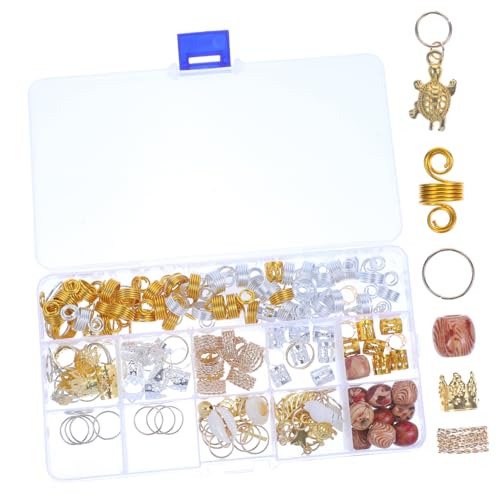 Veemoon 158Stücke Teiliges Dreadlocks Schmuckset Stilvolle Haarpendants und Zopfaccessoires aus Hochwertiger zum Dekorieren von Haaren Bärten und Zöpfen von Veemoon
