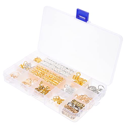 Veemoon 159 Stück Teiliges Haar Schmuckset für Zöpfe Dreadlocks Haarklammern Stilvolle Haarperlen Clips Ringe für Kreative Frisuren für Zöpfe und Dreadlocks von Veemoon