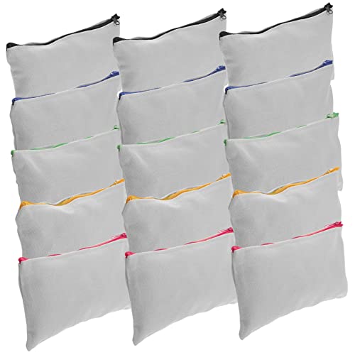 Veemoon 15stücke Teiliges DIY Leinwand Federmäppchen Leere Kosmetiktaschen Sublimationsfähig Für Malen Und Aufbewahrung Von Kosmetik Reiseaccessoires Und Schreibutensilien von Veemoon