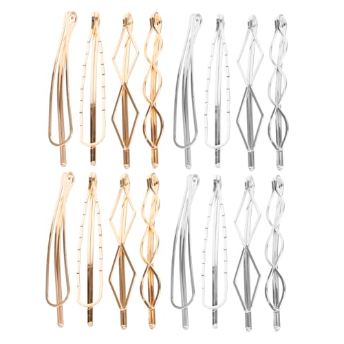 Veemoon 16 Stück Minimalistische Metall Haarnadeln Teiliges Langlebige Bobby Pins für Damen Vielseitige Haarklammern für Hochzeit Party und Alltag Geeignet für Dünnes und Dickes Haar von Veemoon