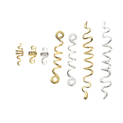 Veemoon 16 Stück Teiliges Dreadlocks Beads Spiral Haar Schmuck Dreadlock Zubehör für Frauen Metallische Haarschmuck Ringe für Zöpfe Einfache Anwendung und Robustheit Ethnischer Stil von Veemoon