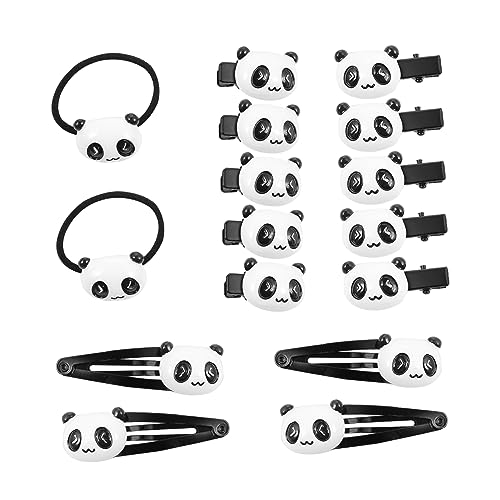 Veemoon 16stücke Frauen Stylish Haar-scrunchies Elastische Haar-ringe Panda-form Kunstharz Haarspangen Für Arbeit Party Geburtstag Alltag Mit Perlen-haarseil Pferdeschwanzhalter von Veemoon