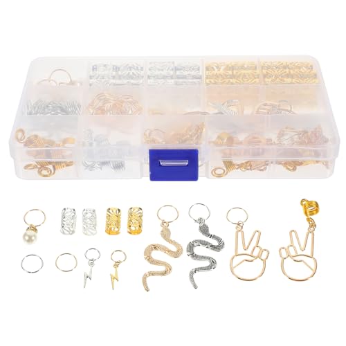 Veemoon 173 Stück Teiliges DIY Haarschmuck Set für Dreadlocks und Zöpfe Flexibles und Verstellbares Zubehör für Hochzeiten Konzerte und Partys für Anfänger und Profis von Veemoon