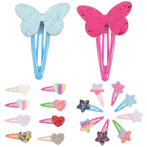 Veemoon 18 Stück Teiliges Bunter Haarspangen für Mädchen Glitzernde Herz und Stern Haarclips für Süße Haarschnitte und Tägliche Outfits Zufällige Farbe Zufällige Farbe von Veemoon