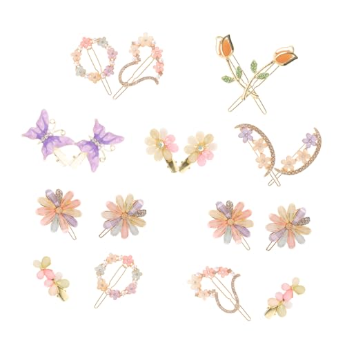 Veemoon 18 Stück Teiliges Metallische Haarklammern mit Strasssteinen Herz und Schmetterlingsdesign Leichte Langlebige Haarspangen für Damen Eleganter Haarschmuck für Hochzeit Party Alltag von Veemoon