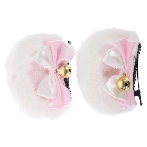 Veemoon Doppel Bowknot Bär Ohr Haarspange für Mädchen Plüsch Haarnadel Cosplay Haarschmuck Dekorative Haarnadel mit Bärenohren Süße Haaraccessoires von Veemoon