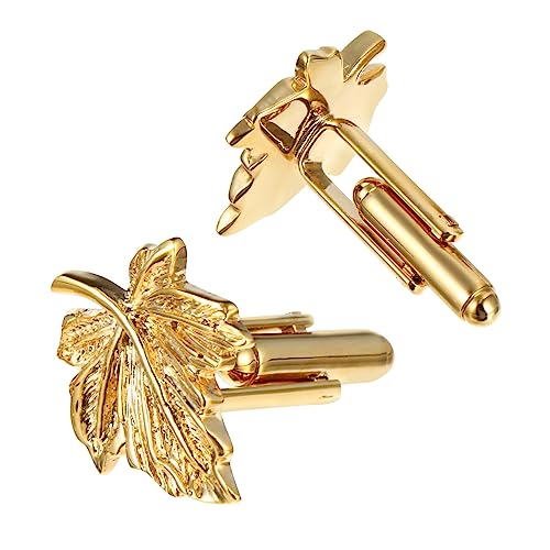 Veemoon 1Paar Manschettenknöpfe Kupferlegierung im Modischen Ahornblatt Design Hochwertige Dekorative Hemdknöpfe für Herren für Formelle Anlässe und Feste von Veemoon