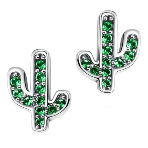 Veemoon Kaktus Ohrringe Damen 925 Silber Mode Ohrstecker für Mädchen Hypoallergen Sommer Schmuck für Partys und Anlässe von Veemoon