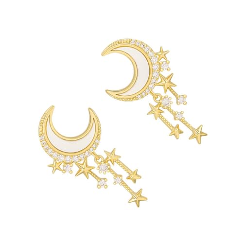 Veemoon 1Paar Silber Ohrringe mit Quaste Sterne Design Hängende Ohrringe für Damen Partys Besondere Anlässe Allergikerfreundlich Langlebig von Veemoon