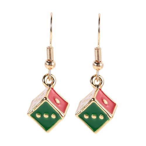 Veemoon Würfelohrringe Aus Legierung Würfeldesign Bunte Emaille-beschichtung Kreativ Und Verspielt Für Frauen Für Partys Verabredungen Und Alltag von Veemoon