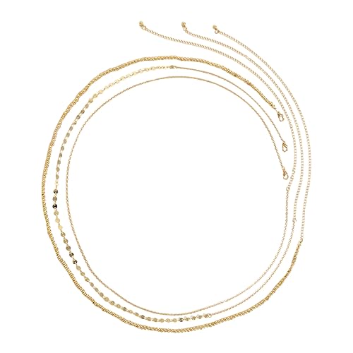 Veemoon 1Satz Goldene Pailletten Taillenkette für Frauen Bauchketten Gürtel Verstellbare Metall Kette für Strand Partys Punk Körper Schmuck von Veemoon