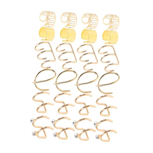 Veemoon 1Satz Metall Zubehör für Frauen Ohr Manschetten Haar Charms kein Ohrlochstechen Erforderlich Vielseitig Einsetzbar Haarschmuck für Zöpfe Dreadlocks DIY von Veemoon