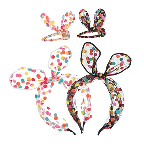 Veemoon 1satz Ostern Ear Haarband Und Haarclips Teiliges Mit Weißen Und Schwarzen Hasenohren Partyaccessoires Für Festivals Und Kostüme von Veemoon