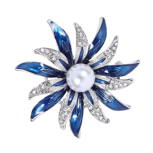 Veemoon 1Stück Brosche für Damen Glänzende Diamantdekoration Blumenform Brustschmuck für Festliche Anlässe Hochzeiten Partys Vielseitige Accessoire von Veemoon