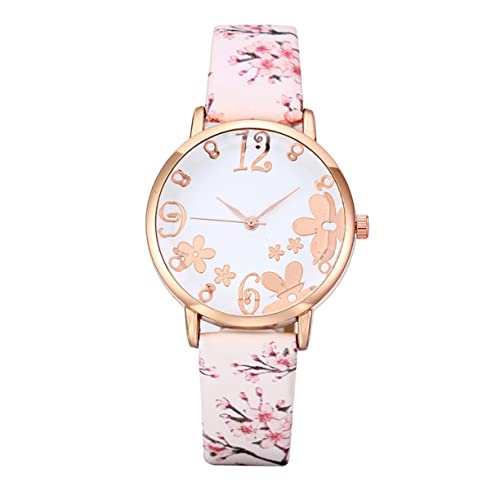 Veemoon Quarzuhr Für Damen Mit Blossom Muster Klarer Glasboden Modisches Handgelenk-Armbanduhr-Design von Veemoon