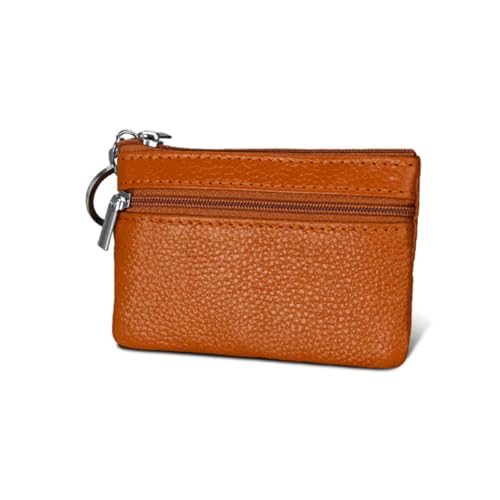 Veemoon 1Stück Damen Geldbörse PU Multifunktionale Kleine Münztasche mit Reißverschluss Leichtes Braunes Schlüssel Organizer für Persönliche Gegenstände Geld von Veemoon