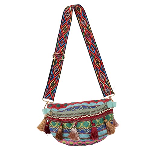 Veemoon Ethnic Style Adjustable Belt Bag Für Damen Praktische Und Stilvolle Umhängetasche Mit Großer Kapazität Für Festivals Shopping Und Freizeitaktivitäten von Veemoon