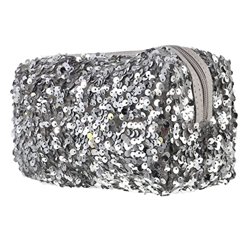 Veemoon Glitzernde Kosmetiktasche Für Damen Tragbare Große Reisekulturtasche Mit Viel Raum Für Lippenstift Und Pinsel Multifunktionale Make-up Aufbewahrungstasche in Silber Zufälliger von Veemoon