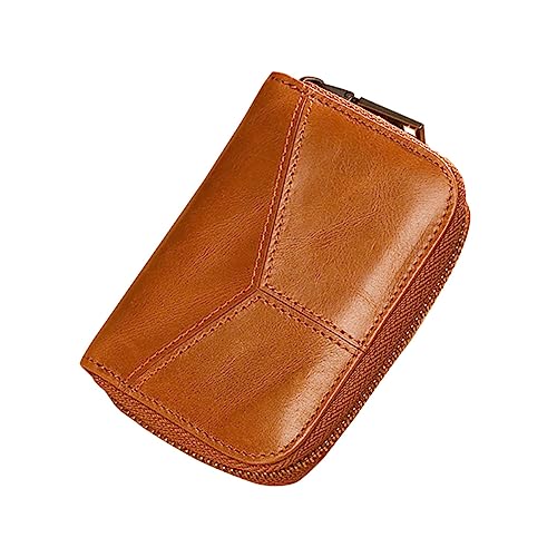 Veemoon 1stück Multifunktionaler Leder-Karten-Organizer Für Männer Und Frauen Kompakte Geldbörse Mit Reißverschluss Für Karten Und Münzen Für Büro Und Alltag von Veemoon