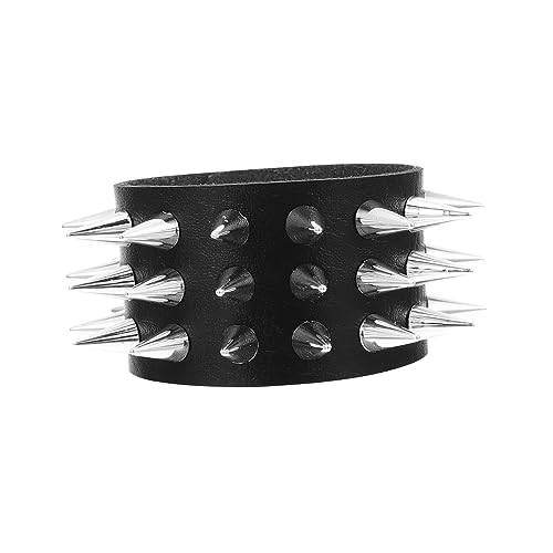 Veemoon 1Stück Modisches Spiked Armband Kunstleder Verstellbares Party Armband für Damen Herren für Besondere Anlässe Einzigartiges Design von Veemoon