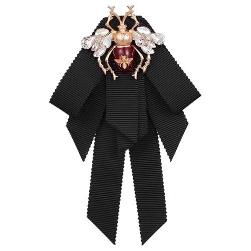 Veemoon 1Stück Retro Bienen Brosche Fliege Krawattennadel für Damen Schwarze Mode Brosche für Kleider Hochwertiges Material für Besondere Anlässe Tägliche von Veemoon