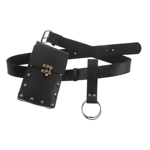 Veemoon Mittelalterliche Steampunk-gürteltasche Im Punk-Stil Kleine Bauchtasche Für Damen Renaissance-gürteltasche Mit Riemen Für Achsel Vintage-umhängetasche Aus Pu Und Zinklegierung von Veemoon
