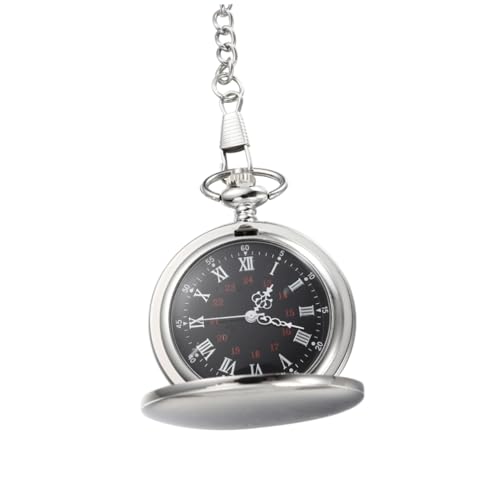 Veemoon Retro-taschenuhr Mit Zwei Gesichtern Glatte Legierung Klassische Quarz-taschenuhr Silber Praktisch Und Leicht Zu Erkennen von Veemoon