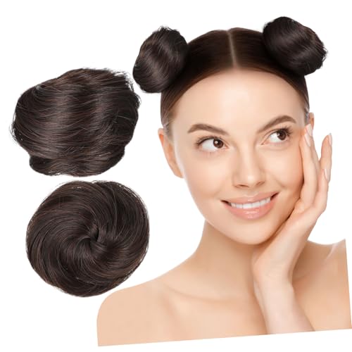Veemoon 2 Haar Accessoires für Frauen Claw Clip für Space Buns Langlebige Haarverlängerung Leichter Bequemer Dutt Haarklammer Modisches Design in Tiefem Braun von Veemoon